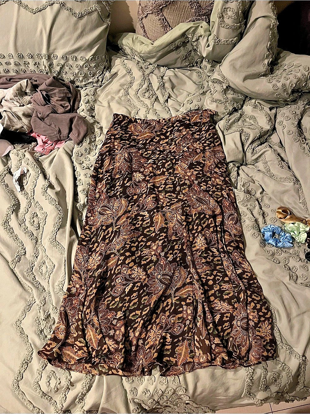 Jones New York Floral Midi Skirt in Brown & Black Size 6